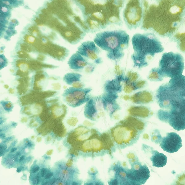 Teal Spiral Abstract. Tye Die Fabric Design. — Stock fotografie