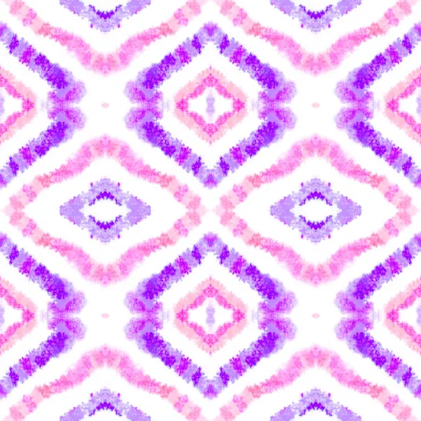 Watercolor Pattern with Ikat Print. — Stock Photo, Image