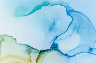 Suluboya Boyalı Doku. Mavi Renk Düşüşü 