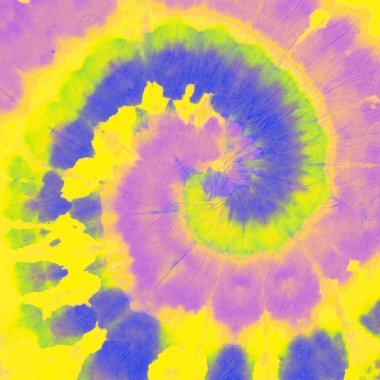 Mor Tye Spiral boyası. Sarı Boyalı Tekrar. 