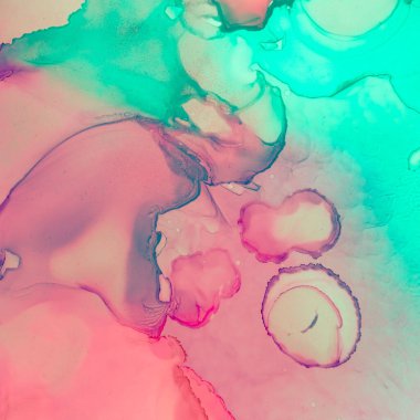 Mercan ve Yeşil Özgeçmiş. Suluboya 