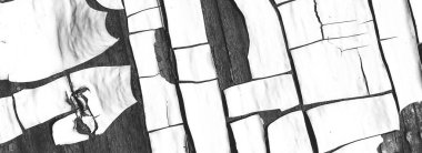 Beyaz çatlak ahşap. Boya Kereste Yapısı. Siyah 