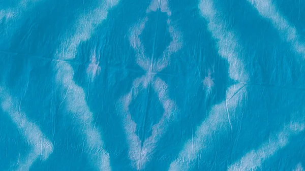 Blue Teal Ogee Design. Tie Dye Shibori. Paint — Stock Photo, Image