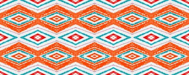 Kusursuz Aztek deseni. Grunge Ikat Dokusu. 