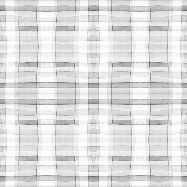 Серый и белый шотландский чек. Акварельный пикник — стоковое фото
