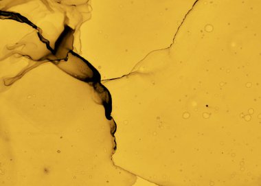 Siyah ve Sarı Soyut Akrilik Doku. Koyu 