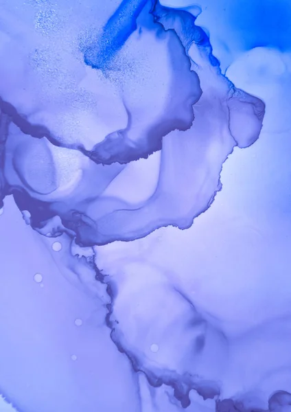 青い流体のイラスト。アクリルアルコールインク — ストック写真