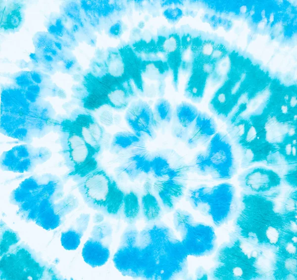 Abstract Blue Spiral. Turquoise Batik Repeat. — Stock Photo, Image