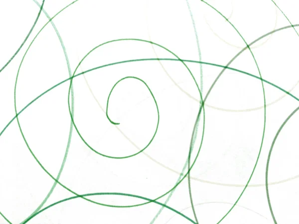 Grön abstrakt penna Ritning. Grön trassel — Stockfoto