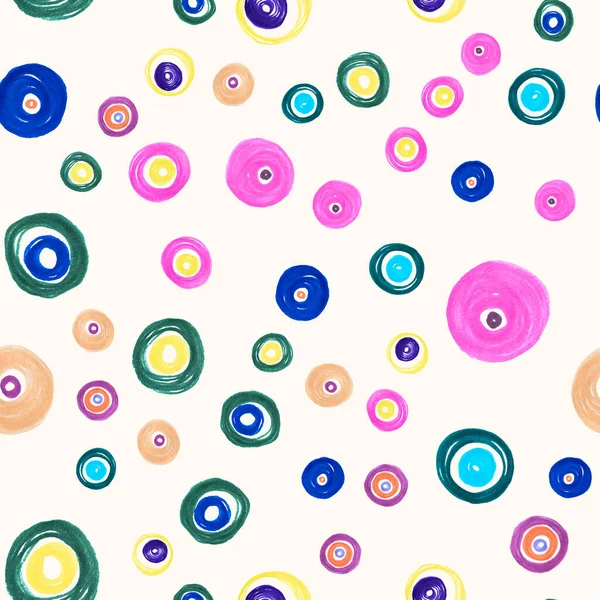 Colorful Circles Pattern. Watercolor Baby