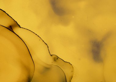 Siyah ve Sarı Soyut Akrilik Yüzey. Gri 