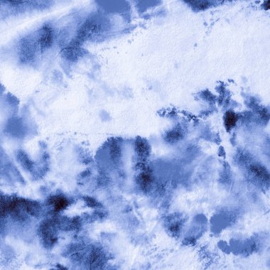 Soyut Su Boyası. İndigo Denim Akrilik Yazdırma.