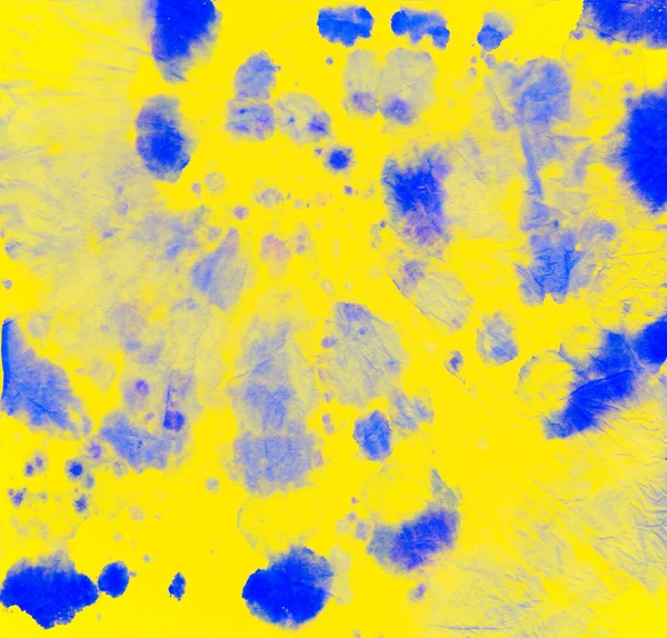 Boyalı kumaş. Sarı Batik Shirt. Hippi.