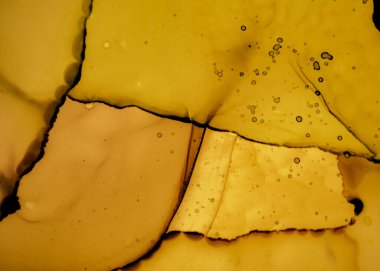 Siyah ve Sarı Soyut Mermer Yüzey. Altın