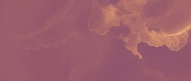 Mürekkep Altın Arkaplan. Kırmızı Işıldayan Sıvı. Turuncu