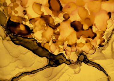 Siyah ve Sarı Soyut Mermer Doku. Gri