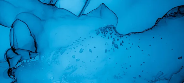 Färgämnen Blanda. Oljeflödesbakgrundsbild. Blå marmor — Stockfoto