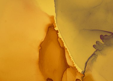 Siyah ve Sarı Soyut Akrilik Desen. Gri