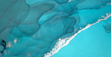 Suluboya Okyanus Soyut. Kağıt üzerinde. El Boyası