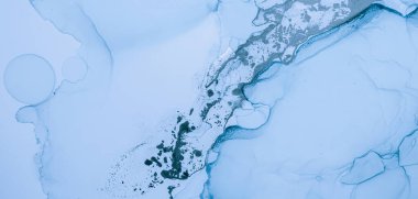 Mürekkep Renkleri Karışımı. Petrol akışı arka planı. Mavi Sıvı