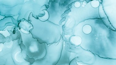 Suluboya Resim Çizimi. Teal Pastel Akışı