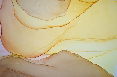 Renkli Soyut Sıvı. Kağıda Alkol Mürekkebi.