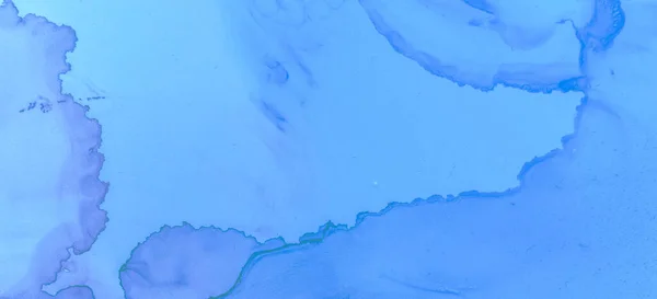 Pastellflödesvatten. Blå akvarell bakgrund. — Stockfoto