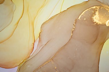 Parlak Soyut Sıvı. Kağıda Alkol Mürekkebi.