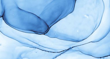 Yağlı su dokusu. Sanat Dalgası İllüstrasyonu. Mavi