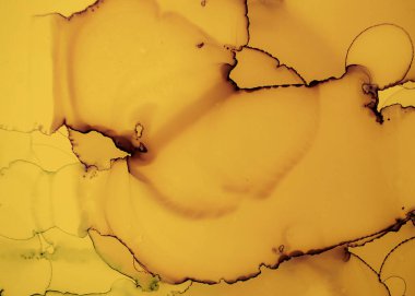 Siyah ve Sarı Soyut Akrilik Desen. Renk