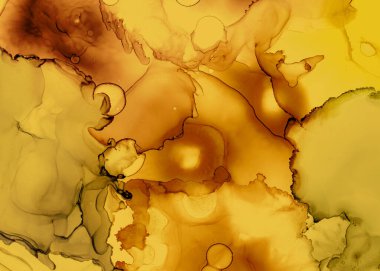 Siyah ve Sarı Soyut Mermer Deseni. Koyu