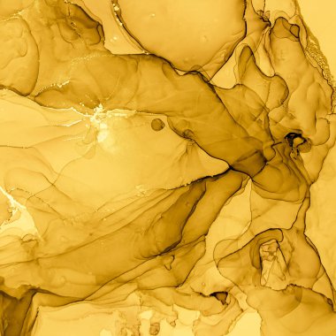 Altın Sıvı Sanat. Soyut Sıvı Resimlemesi.