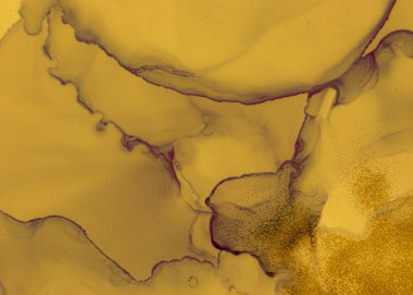 Siyah ve Sarı Soyut Akrilik Yüzey. Koyu