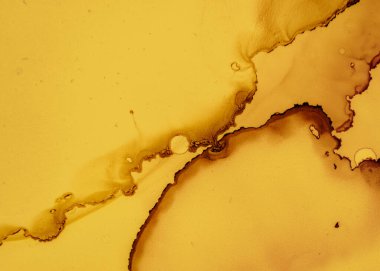 Siyah ve Sarı Soyut Akrilik Desen. Gri