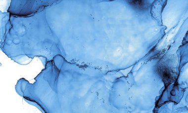 Yağlı su dokusu. Mürekkep Dalgası Çizimi. Mavi