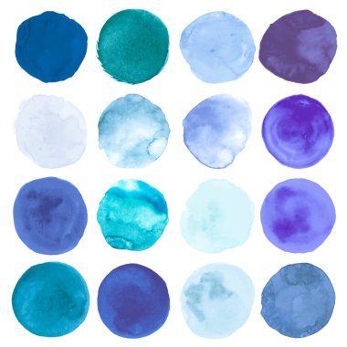 Taze Suluboya Noktaları. İzole edilmiş el boyası kağıtlara damlaları. Sanat Lekeleri Elementleri. Akrilik mavisi suluboya noktalar. Soyut