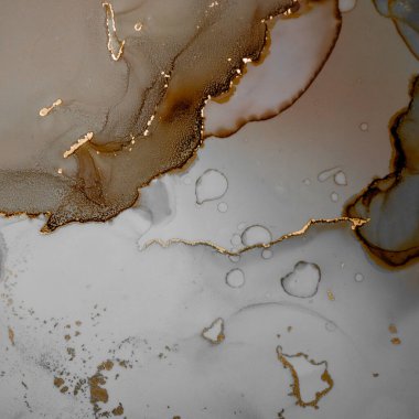 Alkol Mürekkebi. Siyah Soyut Boyama. Yağ Dalgası