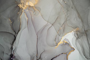 Altın Soyut Arkaplan Sıvısı. Alkol Mürekkebi