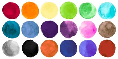 Suluboya Çember Vektörü. Grafik Temizleme Arkaplanı. Renkli Şekiller Çizimi. Grunge Suluboya Çember Vektörü. Soyut