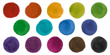 İzole edilmiş Renkli Çember. Akrilik Noktalar Arkaplanı. Grafiksel Leke Sıçratma. Vektör Renkli Çember. Mürekkep Lekeleri Dokusu.