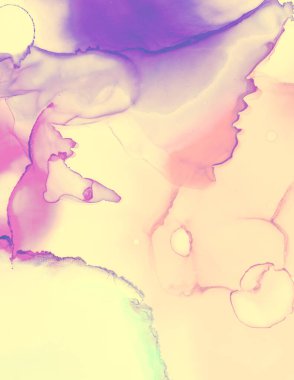 Düğün kartı şablonu. Sarı Pastel Akış Suyu.