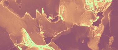 Mürekkep Altın Mermer. Kahverengi Parıltılı Boya. Kırmızı Sanat Sıcak