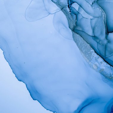 Mürekkep Renkleri Karışık Su. Akışkan Duvar Kağıdı. Mavi