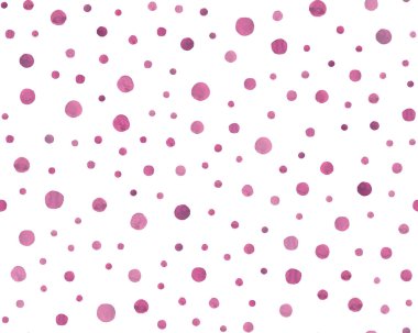 Pembe Vektör Suluboya Çemberleri. Beyaz Yuvarlak Tasarım. Tatlı Geometrik Noktalar Arkaplanı. Kusursuz Suluboya Çemberleri.