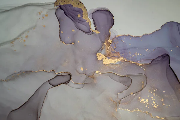 Golden Abstract Background Liquid. Alcohol Ink