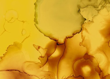 Siyah ve Sarı Soyut Akrilik Yüzey. Altın