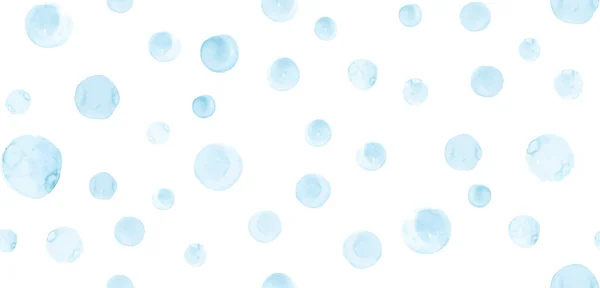 Patrón de rondas de acuarela para niños. Grunge Circles Illustration. Textura de puntos geométricos para niños. Azul acuarela inconsútil — Archivo Imágenes Vectoriales