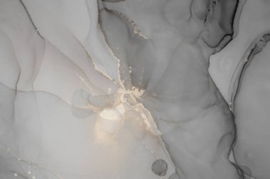 Alkol Mürekkebi. Metalik Soyut Desen. Sıvı