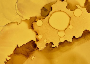 Siyah ve Sarı Soyut Akrilik Arkaplan. Koyu