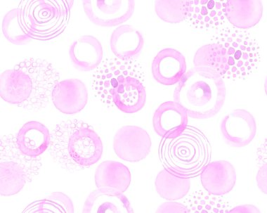 Geometrik suluboya daireler dokusu. Beyaz Yuvarlak Tasarım. Pastel Çizilmiş Duvar Kağıdı. Suluboya Çemberleri Arkaplanı.